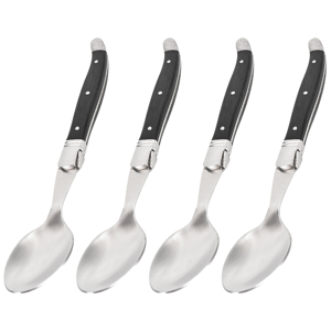 Steak Knives Set of 4,Black And Triple Rivet Fine-Edge Stainless Steel Sharp Blade Flatware Steak Knife Set,For Restaurant Tableware Kitchen Camping, Dishwasher Safe