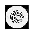 thumbnail image 1 of Spooky Gothic Round Vent cover 5" Duct Opening (Overall 6-1/2") Spider Web Design Solid Cast Aluminum Register | Powder Coated WHITE with Detachable Steel Metal Louver-With Holes for Wall / Ceiling, 1 of 10