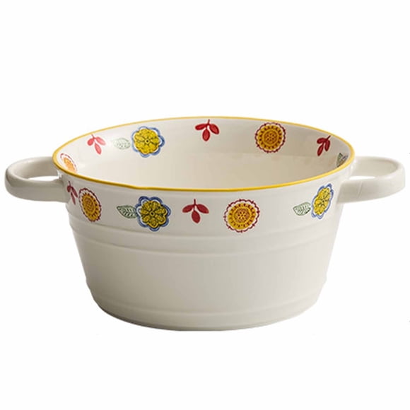 Qeeadeea Ceramic Bowl With Handle, Ramen Bowl Ceramic, Pho Bowls Large, Soup Bowl Microwave Safe, Udon Noodle Bowl-C-19.7x19.7x10cm, 1500ml