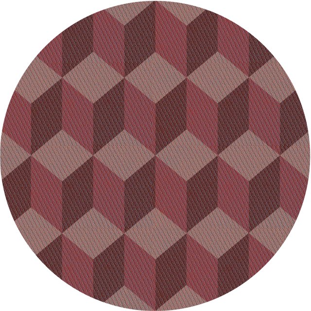 Ahgly Company Machine Washable Indoor Round Transitional Indian Red Area Rugs, 6' Round
