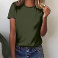 thumbnail image 2 of Yuyuzo T-Shirts d'Été pour Femmes Décontractés à Col Rond à Manches Courtes Hauts Tee Amples Blouses Unies, 2 of 5