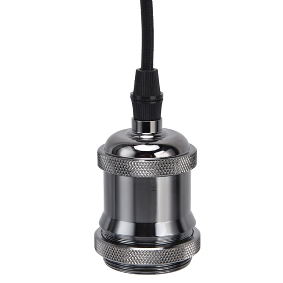 Lamp Holder, Aluminum Pendant Lamp Holder Braid Rope EU Plug 100-240V With Cord For Corridor Pearl Black