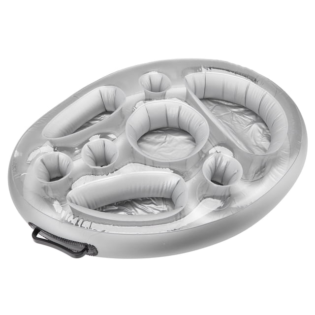 Floating Drink Holder, PVC Wide Applications Pool Drink Holder Floats Lightweight For Hot Tubs Silver
