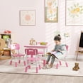 thumbnail image 2 of Qaba 5 Pieces Height Adjustable Kids Table and Chair Set for Playroom Pink, 2 of 10