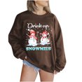 thumbnail image 2 of 2023 Chandails de Noël pour Femmes en Liquidation Mode Manches Longues Col Rond Imprimé de Noël Hauts Amples Blouse Chandails, 2 of 5