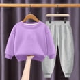 thumbnail image 3 of Pisexur Ensemble 2 Pcs pour Bébé Filles Garçons Automne Hiver Mode Décontractée Polaire Couleur Unie Manches Longues Col Rond Chandails en Molleton et Pantalons Vêtements de Détente Ensemble de Survêtement pour Enfants 3-8 Ans, 3 of 4
