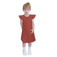 thumbnail image 2 of Pisexur Girls Dresses , Robes pour Filles Bébé Robes pour Tout-Petites Robe d'Été à Manches à Volants Tenue de Plage pour Enfants 4-14T Rouge, 2 of 8