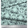 thumbnail image 2 of Soimoi Green Rayon Fabric Filigree Damask Print Sewing Fabric Yard 56 Inch Wide, 2 of 3