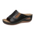 thumbnail image 1 of Womens New Wedge High Heel Fish Mouth Stitched Sandals, 1 of 9
