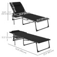 thumbnail image 3 of Outsunny Folding Lounge Chair, 5-Level Adjustable Tanning Chair, Black, 3 of 10