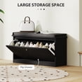 thumbnail image 4 of HOMCOM Banc à Chaussures avec Tiroir Rabattable, Coussin, 8 Paires pour Entrée Noir, 4 of 10
