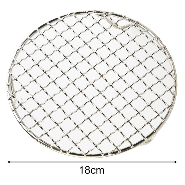 BUYISI Filet de Barbecue Rond en Acier Inoxydable 15Cm-60Cm avec Pied, Grille de Refroidissement, Support de Barbecue pour Camping Extérieur 18cm