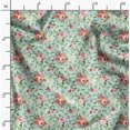 thumbnail image 2 of Soimoi Green Velvet Fabric Leaf Floral Print Fabric by Yard 58 Inch Wide, 2 of 6