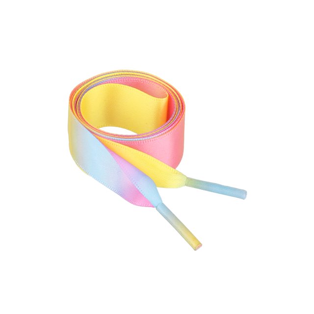 INSPIRE CHIC Extra Wide Shoe Laces Satin Ribbon Flat Gradient Colorful Shoe Strings for Sneakers Multi Pink 100cm/39.4"