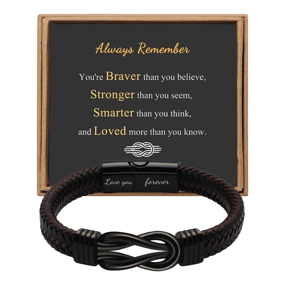 Bracelet for Men,Leather Bracelet for Men New Stainless Steel Leather Bracelet Magnetic Stainless Steel Bracelet for Men Bracelets for Men,Mens Leather Bracelet,Mens Bracelet Leather