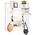 thumbnail image 1 of Gymax Wall Mounted Mirror Coat Hat Rack Storage Shelf w/4 Hooks & Hanging Bar Entryway, 1 of 10