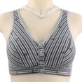 thumbnail image 2 of Timegard Front Closure Bras for Women Striped Wireless Full Coverage Wide Strap Comfortable Everyday Bras, 2 of 7