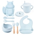 thumbnail image 3 of Yeacher Squirrel silicone tableware baby silicone food supplement set baby fork spoon integrated silicone plate, 3 of 6
