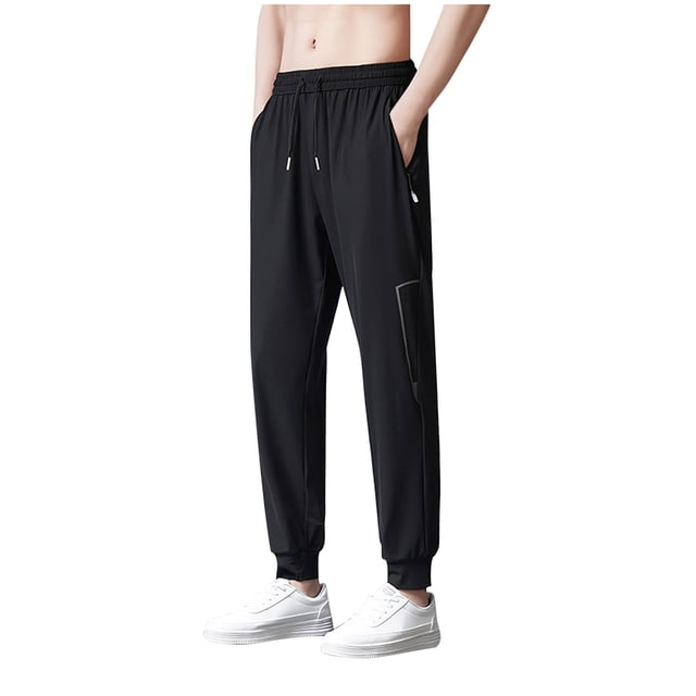 Plebaso Mens Plus Size Sports Pants Quick Dry Thin Workout Pants Lightweight Running Pants Activewear