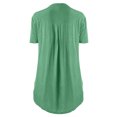 thumbnail image 2 of Summer Plus Size Blouse for Women Short Sleeves V Neck Tops Solid Color Lace T Shirts Casual Button Tunic, 2 of 4