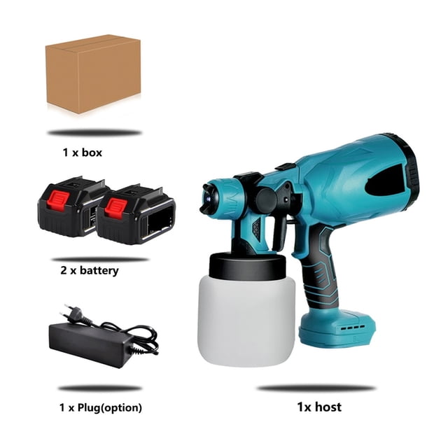 800ML Electric Spray Gun Handheld Cordless High Power Electric Paint Sprayer Spray Gun Spraying For 18V Battery