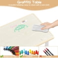 thumbnail image 2 of TROPOW Toddler Table and 4 Chairs Set with Graffiti Desktop,Height Adjustable Kids Table and Chairs Set,Non-Slip Legs,Kids Activity Table for Home,Nursery,for Age 2-10,Christmas Gifts for Kids, 2 of 7