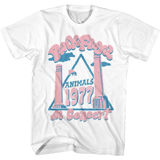 T-Shirt Blanc pour Adulte Pink Floyd Animaux Concert