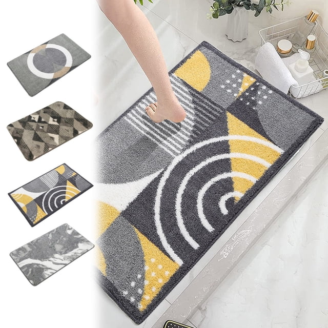 Xihbxyly Rug Area Rug Living Room Bedroom Rug Bathroom Floor Mat Microfiber Inkjet Printing Bathroom Absorbent Foot Mat Bedroom Door Mat Non Slip Mat Flocked Carpet Geometric Pattern