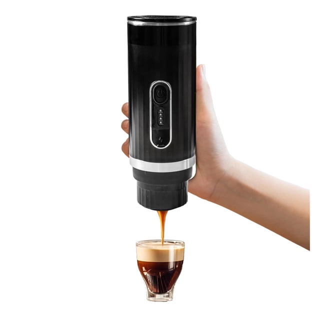 Machine à Café Portable Sans Fil avec Chauffage, Compatible avec Capsules et Café Moulu, 3 en 1 pour la Maison, le Bureau, le VR, le VR, la Randonnée, le Bureau