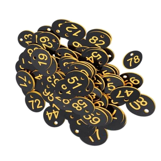 100x Protable Number Tag Number 1-100 for Hotel Warehouse Dormitory Keys red+white word