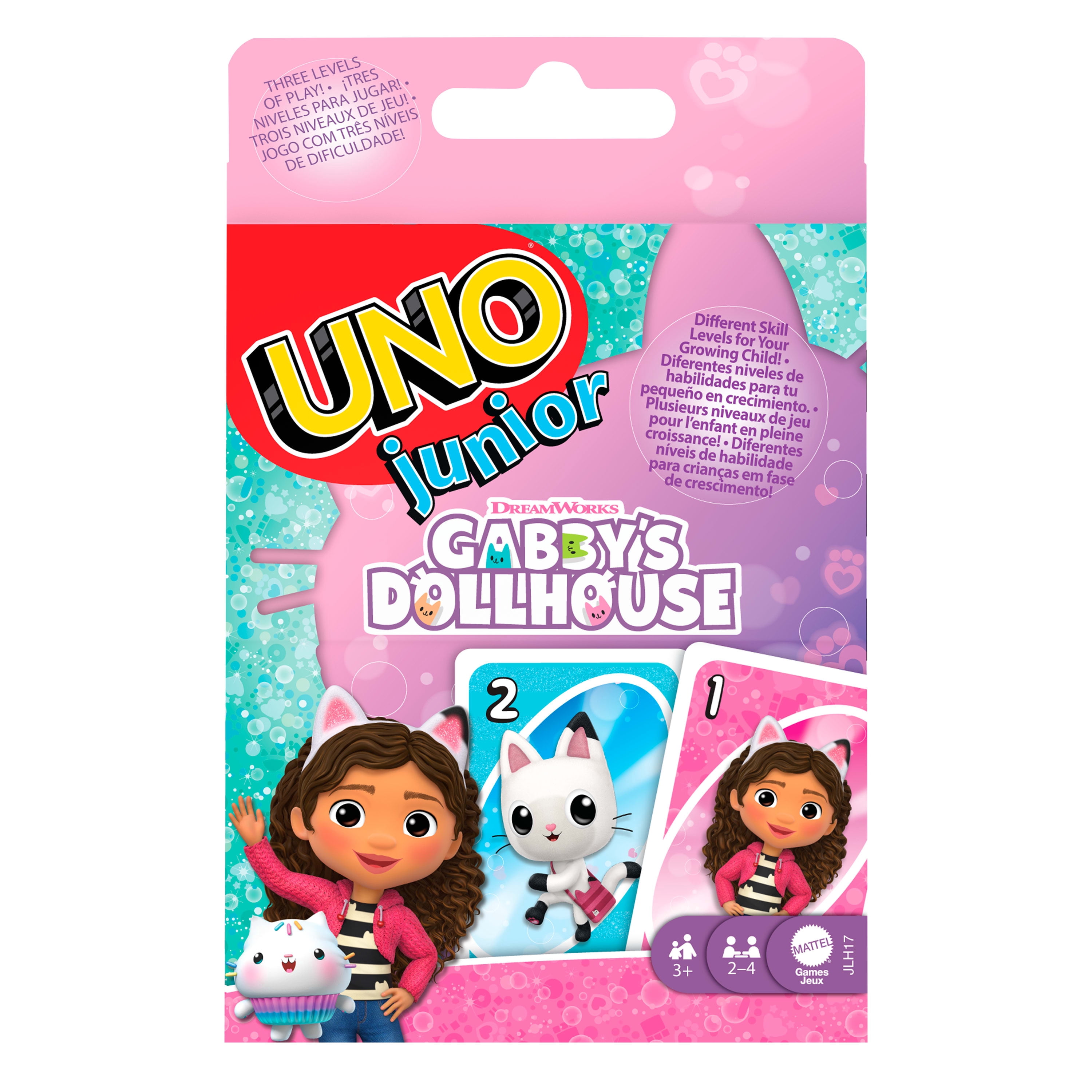 UNO Junior Gabby’s Dollhouse Card Game for Kids, Parents & Family Nights