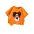 thumbnail image 3 of MEZZALL T-Shirt Graphique Mignon pour Fille, Col Rond, Manches Courtes, Tee d'Été Décontracté, T-Shirts Hauts, Orange, 11-12 Ans, 3 of 5