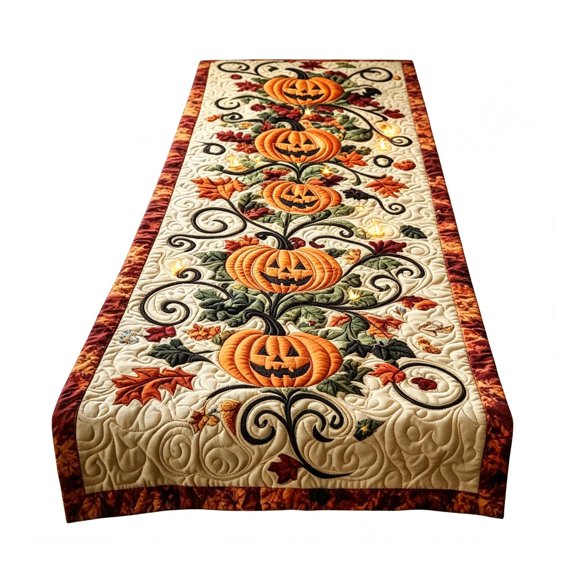 Halloween Digital Print Quilted Runner Dining Room Cover Rectangle Outdoor Tablecloth Small Tablecloth Rectangle 36 X 24 Teal Tablecloths for Rectangle Tables Outdoor Fitted Tablecloth Rectangle