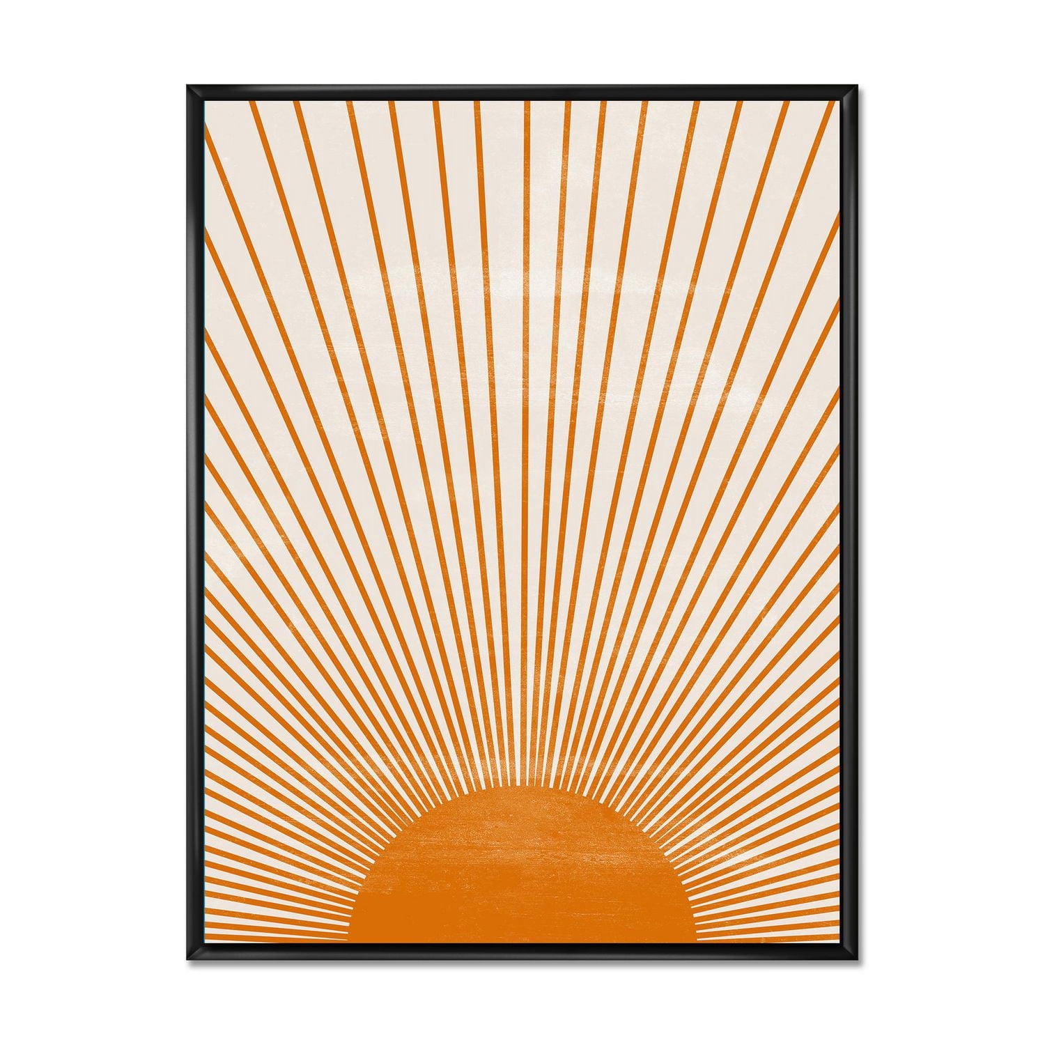 Designart Imprimé soleil orange III ART MURAL À CADRE FLOTTÉ