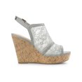 thumbnail image 3 of BLISSFUL STEP Sandales à Talon Compensé à Plateforme à Bout Ouvert avec Lacets pour Femmes Gris 9, 3 of 8