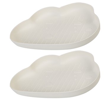 2 Pcs Assiette en Forme de Nuage pour Collations Bonbons Fruits Assiette pour Aliments Secs Bol Assiette en Plastique pour la Maison (Blanc)