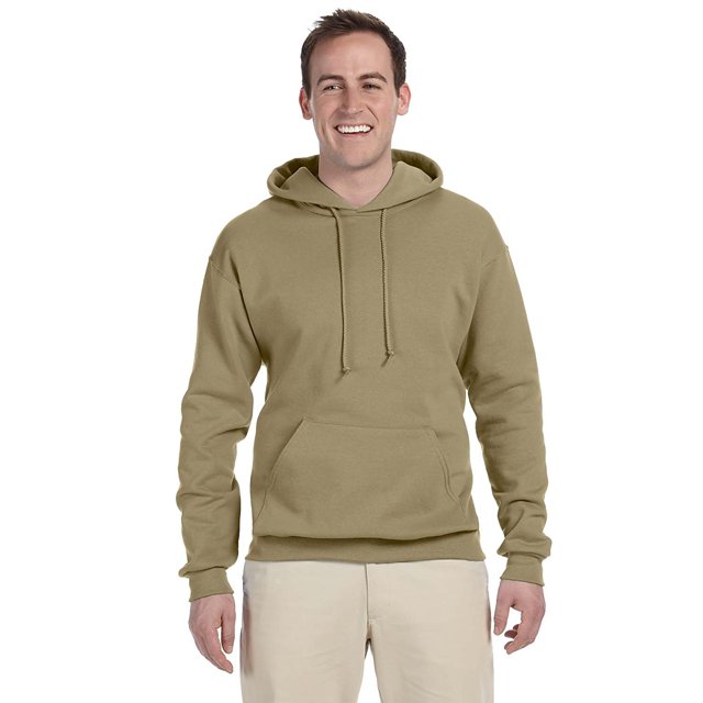 Jerzees Mens NuBlend Pull Over Hooded Sweatshirt, S, Khaki