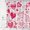 Rose Chaud Blanc, variante sur Rideau de Douche Saint-Valentin Rose Cœurs Géométriques Romantique Ensemble de Décoration de Salle de Bain en Tissu avec Crochets (70 Pouces Lx84 H)