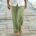 thumbnail image 2 of WRKEKC Casual Pants for Men Relaxed Fit Straight Leg Beach Pants with Drawstring and Pockets Solid Color for Summer Wear, 2 of 6