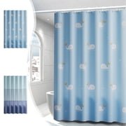 Sentmoon Shower Curtain Liner Fabric Shower Curtains for Bathroom Gradient Light Blue Shower Curtain Blue Dolphins Shower Curtain Plastic Waterproof Shower Curtain With 7 Hanging Rings Suitable