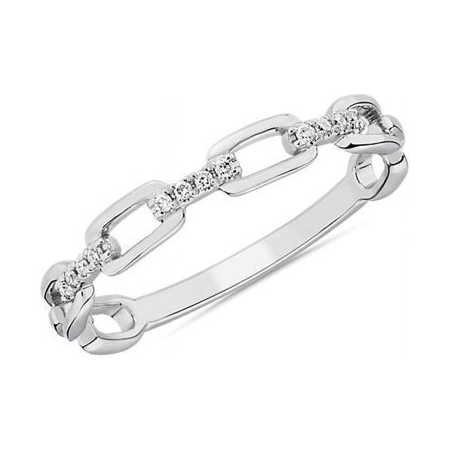 0,15 Ct P.t. Forme Ronde Diamond Naturel Dernier Design Alliance Éternité pour Femmes en Or Blanc Massif 14K Taille 8