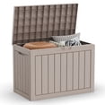 thumbnail image 1 of EasyUp 45 Gallon Resin Deck Box, Lockable Patio Outdoor Storage Box for Furniture, Garden Tools and Tools Storage, Waterproof Outside Storage Boxes（Grey）, 1 of 7