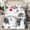 thumbnail image 2 of Erosebridal Japanese Mount Fuji Bed Sheets Set Queen Size, Ink Printing Bed Sheets Queen, Teens 4 Pieces, 2 of 7