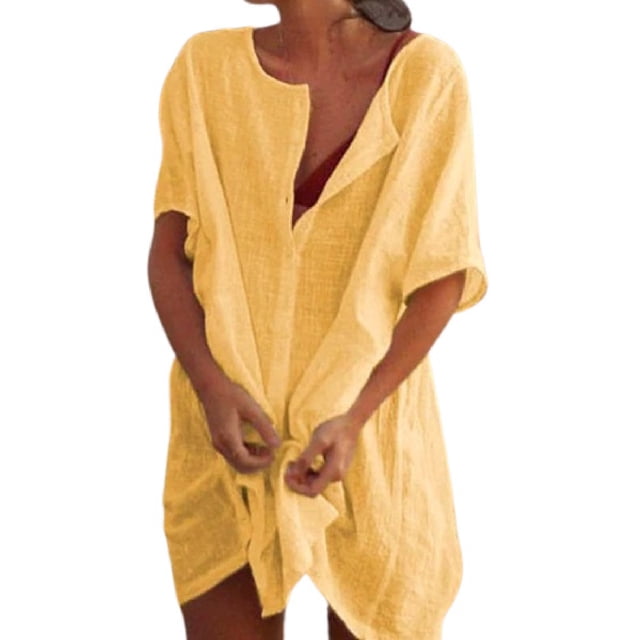 Heliisoer Women's Shirt Mini Dress Dress Short Short Sleeve Solid Color Patchwork