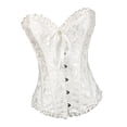 thumbnail image 4 of Esquirla Femmes Floral Corset Robe Camisole Réservoir Vintage Spirale Acier Désossé Dentelle jusqu'à Blanc, 4 of 8