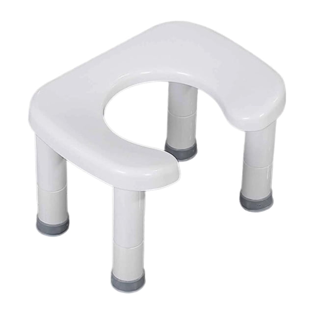 jifeng Toilet Stool Easy Storage Squatting Potty Heavy Duty Portable Bathroom Stool White L