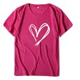 thumbnail image 2 of Jsaierl T-Shirts Imprimés Amour de la Saint-Valentin pour Femmes Été Manches Courtes Col Rond T-Shirts Mignons Polyvalents Défilé T-Shirts Confortables et Doux, 2 of 3
