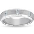thumbnail image 1 of Mens 1/8ct Diamond Brushed Wedding Ring Comfort Fit Band, 1 of 1