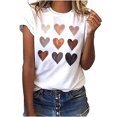 thumbnail image 1 of Leutsin T-shirt Décontracté à Manches Courtes pour Femmes, Col Rond Imprimé, Ample, 1 of 8