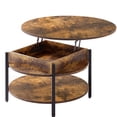 thumbnail image 4 of GUNAITO Round Lift Top Coffee Table with Storage, Rustic Brown, 4 of 8